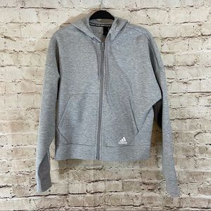NWOT adidas gray full zip hoodie size XS